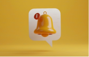A 3D bell icon